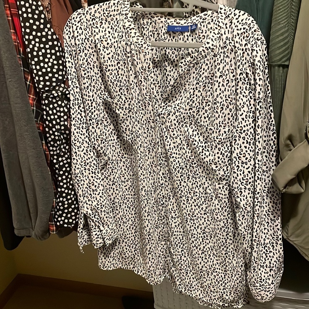 Cheetah button down blouse